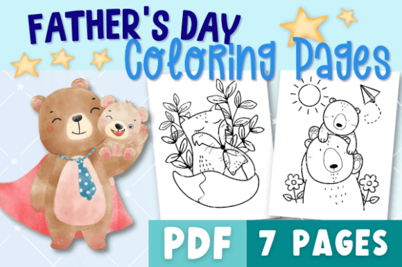 Daddy and Me: Father's Day Coloring Activity Pages