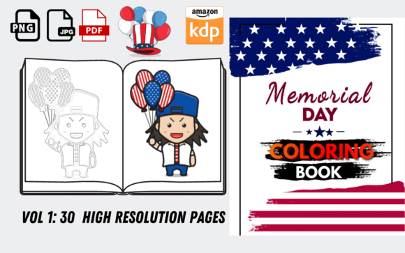 Memorial Day Coloring Book Vol 1: Creative Resource