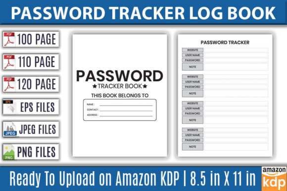 The Password Log Log Book KDP Interior for Digital Organization